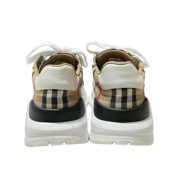 楽天市場】【中古】BURBERRYチェック柄 ベルクロスニーカー ベージュ 