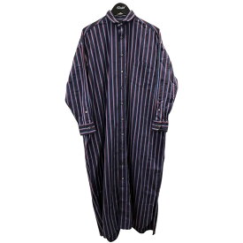 【中古】TICCA　ストライプ シャツワンピース TAHS-309-12 ネイビー サイズ：Free 【140725】（ティッカ）