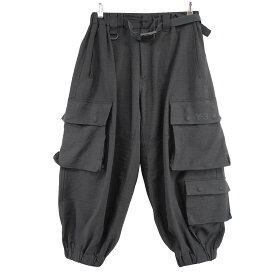 【中古】Y-3 (adidas × YOHJI YAMAMOTO)22SS M CH1 CARGO PANTS ロゴ カーゴ パラシュート イージー ベルト ベルテッド パンツ ブラック サイズ：XS【価格見直し】