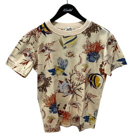 【中古】HERMES　海洋生物 半袖Tシャツ ベージュ サイズ：L 【010825】（エルメス）