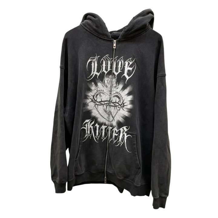 楽天市場】【中古】LOVE KILLER ウォッシュドジップパーカー ブラック 