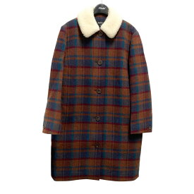 【中古】A．P．C．　チェック 中綿ジャケット ブラウン サイズ：34 【220825】（アーペーセー）
