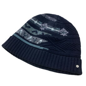 【中古】HERMESハリークルールニット帽 ネイビー サイズ：M【価格見直し】