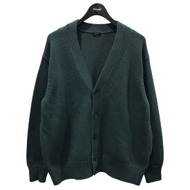 【中古】LOEFFVネックニットカーディガン 8883-106-0020 グリーン サイズ：1【価格見直し】