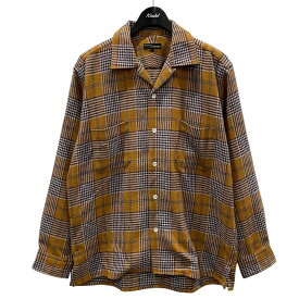 【中古】MOJITOチェック柄オープンカラーシャツ ABSHINTH SHIRT JAZZ NEP CHECK アブサンシャツ ジャズネップチェック マスタード・パープル・ブルー サイズ：L【価格見直し】