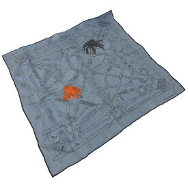 【中古】HERMESカレ45シルクスカーフ スカイブルー【価格見直し】