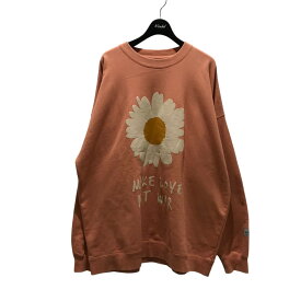 【中古】MYNE【flower printed pullover】 フラワープリントプルオーバー G05PO183 オレンジ サイズ：M【価格見直し】