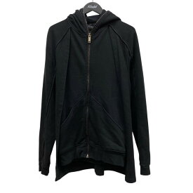 【中古】GARETH PUGH変形ジップアップフーデッドパーカー PU13F02010-S ブラック サイズ：44【価格見直し】