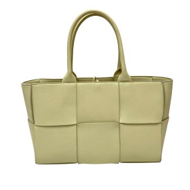 【中古】BOTTEGA VENETAスモールアルコ トート イントレチャート トートバッグ イエロー【価格見直し】
