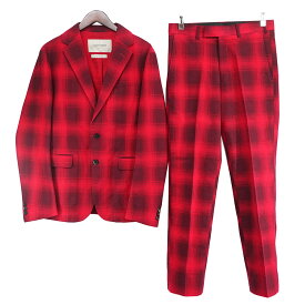 【中古】Casely-Hayfordチェック セットアップ ジャケット パンツ レッド サイズ：36/36【価格見直し】