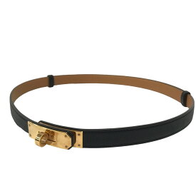 【中古】HERMES　ケリー18ベルト ブラック 【240126】（エルメス）