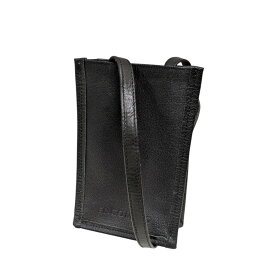 【中古】ENCOMINGENST MINI NECK BAG レザーポーチ ブラック【価格見直し】