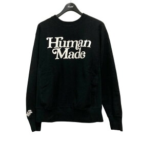 【中古】HUMAN MADE×Girls Don’t Cry　23SS CREW NECK SWEATSHIRT プリントスウェット ブラック サイズ：S 【081025】（ヒューマンメイド×ガールズドントクライ）