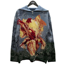 【中古】TAAKK　KNIT jacquard zip up ハーフジップ ニット ブルー サイズ：2 【040426】（ターク）