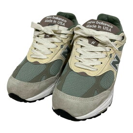【中古】NEW BALANCE×KITHスニーカー MR993KT1 MADE IN USA グレー・アイボリー サイズ：26cm【価格見直し】