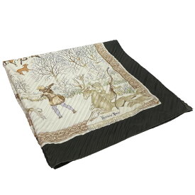 【中古】HERMES　スカーフ グリーン×ベージュ 【281125】（エルメス）