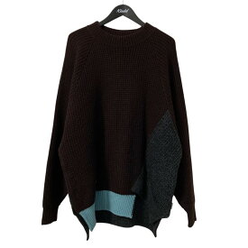 【中古】elephant TRIBAL fabrics　OUT OF ALIGNMENT KNIT 厚手ニット E21FW N ET 04 ブラウン サイズ：Free 【301125】（エレファントトライバルファブリックス）