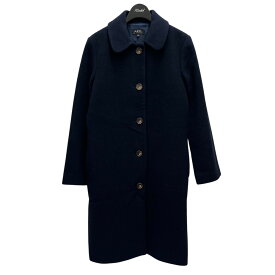 【中古】A．P．C．　ラウンドカラーコート ネイビー サイズ：34 【071225】（アーペーセー）