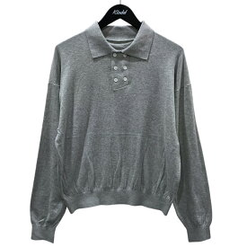 【中古】PHINGERIN　23AW ニットポロシャツ DOUBLE KNIT POLO ダブルニットポロ PD-232-KN-051 グレー サイズ：M 【071225】（フィンガリン）