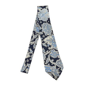【中古】ETRO　ペイズリーネクタイ ネイビー×ホワイト 【020126】（エトロ）