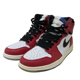 【中古】NIKE　AIR JORDAN 1 RETRO HIGH OG SPIDERMAN ハイカットスニーカー ホワイト×レッド サイズ：27.5cm 【050126】（ナイキ）