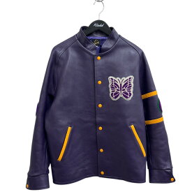 【中古】Needles　LETTERMAN JACKET レザージャケット NS078 パープル サイズ：M 【110126】（ニードルズ）