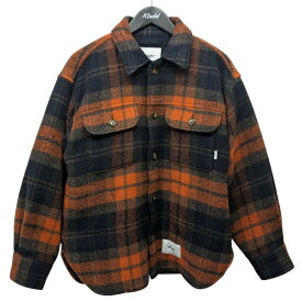 【中古】WTAPS　24AW「WCPO 02 Jacket WOPL Mosser Textile」チェックオーバーシャツジャケット オレンジ サイズ：X01 【170126】（ダブルタップス）