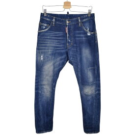 【中古】DSQUARED2　Classic Kenny Jean ダメージ・リペア加工スキニーデニムパンツ S74LB0683 インディゴ サイズ：44 【190126】（ディースクエアード）