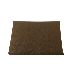 【中古】HERMES　K刻印 2025 カルヴィ デュオ コンパクト ヴェルソ コインケース ブラウン×ミントグリーン 【280126】（エルメス）