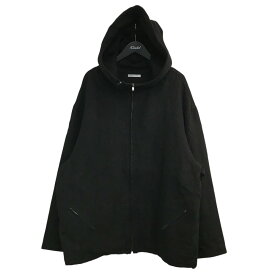 【中古】BIBLIOTHERK　25AW 「JOHN別注」 リネンフーデッドジャケット ブラック サイズ：- 【290126】（ビブリオテーク）