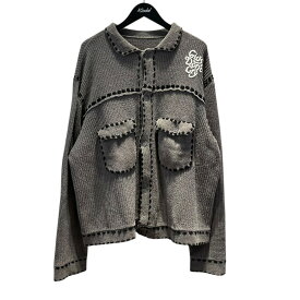 【中古】GIRLS DON’T CRY×PHINGERIN　ニットカーディガン PD-232-KN-022 グレー サイズ：L 【290126】（ガールズドントクライ×フィンガリン）