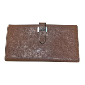 【中古】HERMES　E□刻印 2001年製造 長財布 カーキ 【040226】（エルメス）