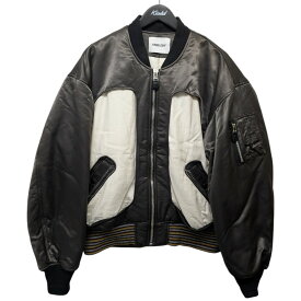 【中古】AMBUSH21AW「MA-1 LIGHT PUFF JACKET」ボンバージャケット チャコールグレー×ホワイト サイズ：50【価格見直し】