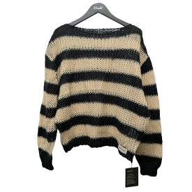 【中古】AMBERGLEAM　MESH MOHAIR KNIT メッシュモヘアニット ブラック×ベージュ サイズ：M 【150226】（アンバーグリーム）