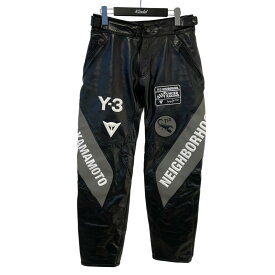 【中古】Y-3×NEIGHBORHOOD　25AW Y-3 NBHD MOTO LEATHER PANTS レザーパンツ SL-P28-734-1-02 ブラック サイズ：XS 【040326】（ワイスリー×ネイバーフッド）