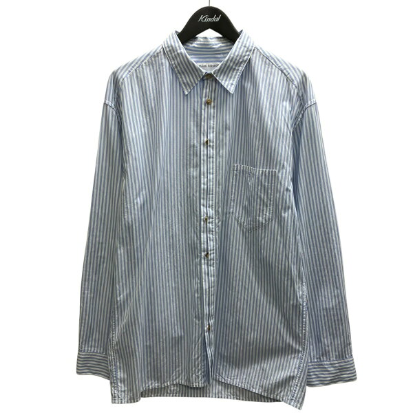 【中古】 SASAKI SATORU ストライプシャツ ブルー サイズ：46 【価格見直し】