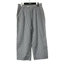 【中古】SEEALLBUGGY PANTS WITH COTTON LINING JAMDANI ストライプパンツ SAU33 PT381 グレー×ホワイト サイズ：46【価格見直し】