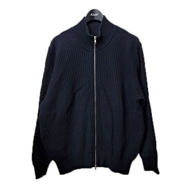 【中古】Yonetomi　MERCERIZED COTTON RIB KNIT BLOUSON ドライバーズニットジャケット 95-242-003 ネイビー サイズ：3 【240326】（ヨネトミ）