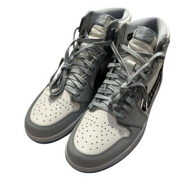 【中古】DIOR×NIKEAir Jordan 1 High OG ハイカットスニーカー 3SH130ZDD グレー サイズ：44【価格見直し】