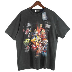 【中古】KITH　25AW Marvel vs． Capcom Ultimate Vintage Tee マーベル バーサス カプコン アルティメット ヴィンテージ 加工 ロゴ Tシャツ ブラックグレー調 サイズ：M 【040426】（キス）