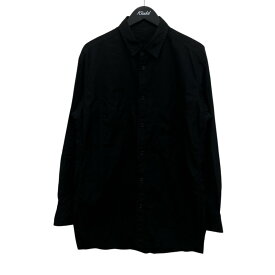 【中古】Yohji Yamamoto pour homme　CHAIN STITCH BROAD BIG STANDARD SHIRT ロングスリーブシャツ ブラック サイズ：3 【110426】（ヨウジヤマモトプールオム）