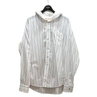 【中古】MARNI　ストライプフードシャツ CUMU0195A2 ホワイト サイズ：44 【120426】（マルニ）
