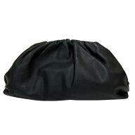 【中古】BOTTEGA VENETA　レザークラッチバッグ ブラック 【200426】（ボッテガヴェネタ）
