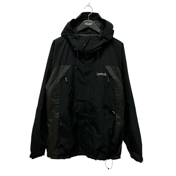 【中古】 Optstuff　 SHELL PARKA ジップアップフーデットナイロンジャケット OPT40005 ブラック×オリーブ サイズ：XL 【250426】（オプトスタフ）