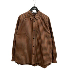 【中古】AUBERGE　PHILIPPE ST ストライプ 長袖シャツ ブラウン サイズ：42 【230526】（オーベルジュ）