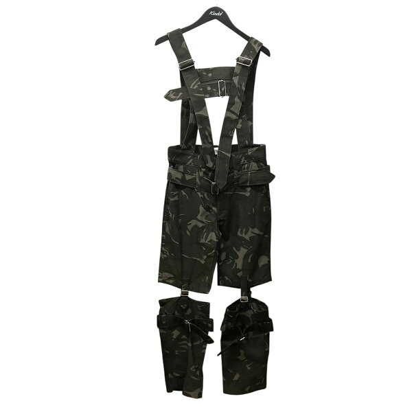 【中古】 KIDILL カモ柄ベルテッドジャンプスーツ KL890 オリーブ サイズ：44 【価格見直し】