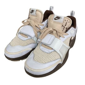 【中古】NIKE×TRAVIS SCOTT　Zoom Field Jaxx White and Light Chocolate スニーカー HQ3073-100 ホワイト×ブラウン サイズ：28cm 【110626】（ナイキ×トラヴィス・スコット）