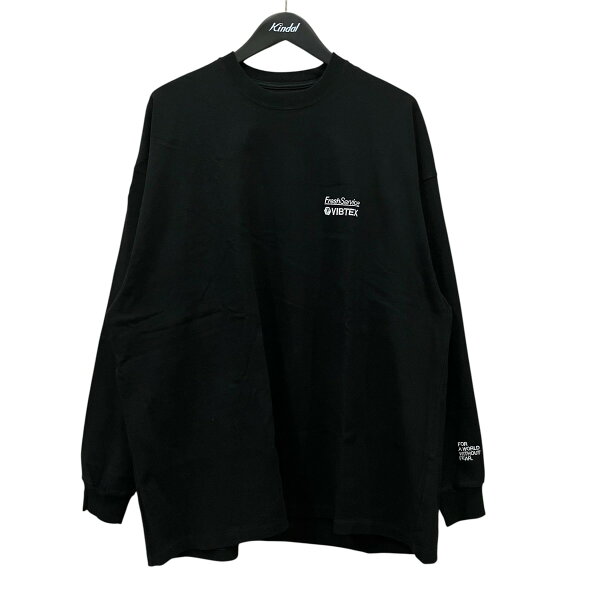 【中古】 FreshService ワンポイント刺繍ロングスリーブTシャツ ブラック サイズ：M 【価格見直し】