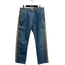 【中古】BLESSJEANS PLEAT FRONT デニムパンツ 3087Jeanspleatfront インディゴ×ベージュ サイズ：-【価格見直し】