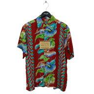 【中古】Sun Surf　KAMEHAMEHA アロハシャツ SS38867 レッド サイズ：L 【070726】（サンサーフ）